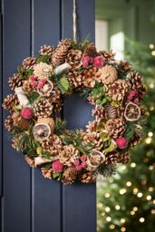 Dibor Citrus Spice Xmas Decor Front Door Wreath Christmas Wreath 38cm in Green - thumbnail 1
