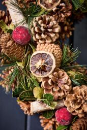 Dibor Citrus Spice Xmas Decor Front Door Wreath Christmas Wreath 38cm in Green - thumbnail 2