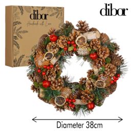 Dibor Citrus Spice Xmas Decor Front Door Wreath Christmas Wreath 38cm in Green - thumbnail 5
