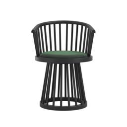 Lemon Pavilion Furniture Lina Indoor Dining Chair - Velvet/Wood - L53xW57xH78.5 cm in Black - thumbnail 2