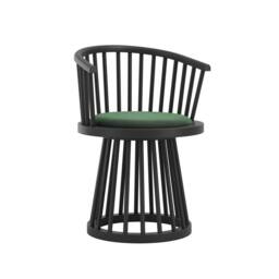 Lemon Pavilion Furniture Lina Indoor Dining Chair - Velvet/Wood - L53xW57xH78.5 cm in Black