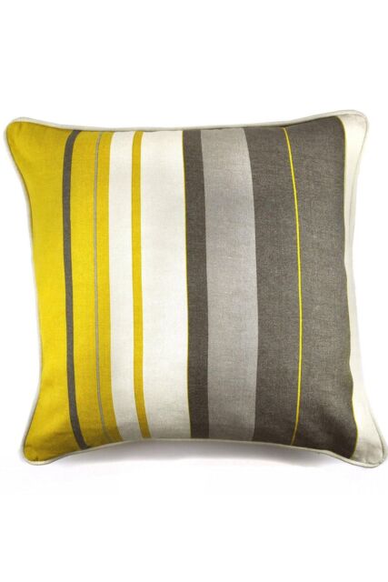 Fusion 'Whitworth Stripe' Modern Striped Filled Cushion 100% Cotton in Mustard - Size: 43 cm x 43 cm - image 1