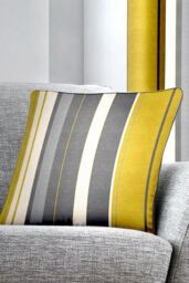 Fusion 'Whitworth Stripe' Modern Striped Filled Cushion 100% Cotton in Mustard - Size: 43 cm x 43 cm - thumbnail 2