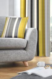 Fusion 'Whitworth Stripe' Modern Striped Filled Cushion 100% Cotton in Mustard - Size: 43 cm x 43 cm - thumbnail 3
