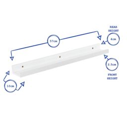 Harbour Housewares 6x Floating 57cm Picture Ledge Shelves - Wall Mounted Display Shelf in White - thumbnail 3