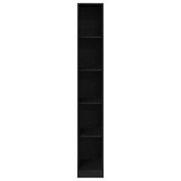 Berkfield Home Black Oak Wardrobe - 30x50x200 cm, Made from Engineered Wood - Size: 30 x 50 x 200 cm - thumbnail 6
