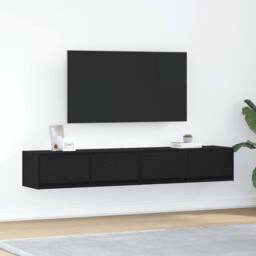 Berkfield Home TV Cabinets 2 pcs Black Oak 80x31x25.5 cm Engineered Wood - thumbnail 2