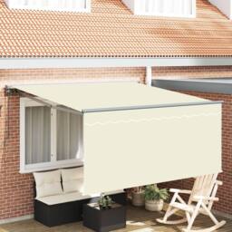 Berkfield Home Retractable Awning Cream Large Polyester