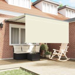 Berkfield Home Retractable Awning Cream Large Polyester - thumbnail 3