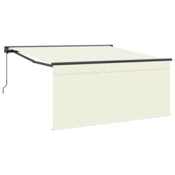 Berkfield Home Retractable Awning Cream Large Polyester - thumbnail 2