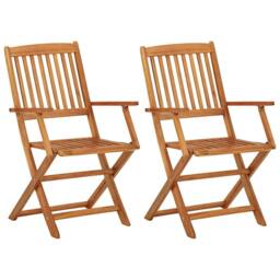Berkfield Home 3 Piece Folding Bistro Set solid Acacia Wood in Brown - thumbnail 7
