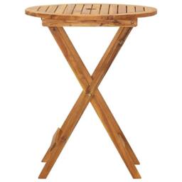 Berkfield Home 3 Piece Folding Bistro Set solid Acacia Wood in Brown - thumbnail 3