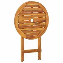 Berkfield Home 3 Piece Folding Bistro Set solid Acacia Wood in Brown - thumbnail 4