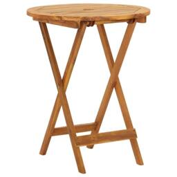 Berkfield Home 3 Piece Folding Bistro Set solid Acacia Wood in Brown - thumbnail 2