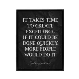 "Artery8 Basketball Quote John Wooden Excellence Framed Canvas Wall Art Print in Grey - Size: W12"" x H16""" - thumbnail 1