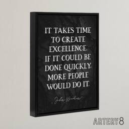 "Artery8 Basketball Quote John Wooden Excellence Framed Canvas Wall Art Print in Grey - Size: W12"" x H16""" - thumbnail 2