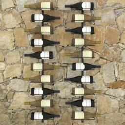 Berkfield Home Wall-mounted Wine Racks for 20 Bottles 2 pcs Black Metal - thumbnail 5
