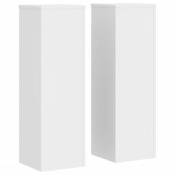 Berkfield Home Plant Stand 2pcs White 25x25x80 cm Engineered Wood - Size: 25 x 25 x 80 cm - thumbnail 3
