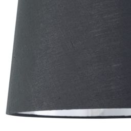 First Choice Lighting Tripod - Chrome Lamp with Grey & Silver Fabric Shade - thumbnail 4