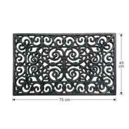 EONLION Large Rubber Entrance Doormat in Black - Size: 100 cm x 100 cm - thumbnail 2