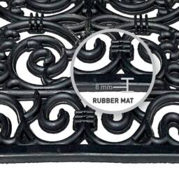 EONLION Large Rubber Entrance Doormat in Black - Size: 100 cm x 100 cm - thumbnail 4