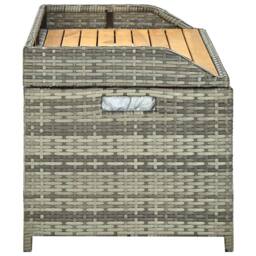 Berkfield Home Garden Storage Bench 120 cm Poly Rattan Grey - thumbnail 4