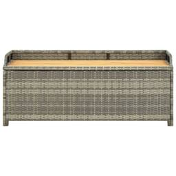 Berkfield Home Garden Storage Bench 120 cm Poly Rattan Grey - thumbnail 3