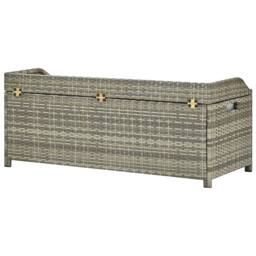 Berkfield Home Garden Storage Bench 120 cm Poly Rattan Grey - thumbnail 5