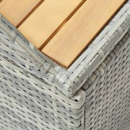 Berkfield Home Garden Storage Bench 120 cm Poly Rattan Grey - thumbnail 6