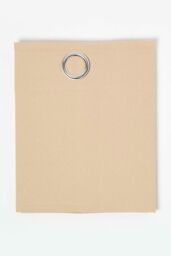 Homescapes Plain Cotton Ready Made Eyelet Curtain Pair in Beige - Size: 140 cm width x 183 cm drop - thumbnail 3