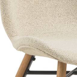 Wyld Haus Set of 2 Beige Bouclé Dining Chairs with Oiled Oak Legs - thumbnail 8