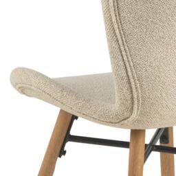 Wyld Haus Set of 2 Beige Bouclé Dining Chairs with Oiled Oak Legs - thumbnail 7