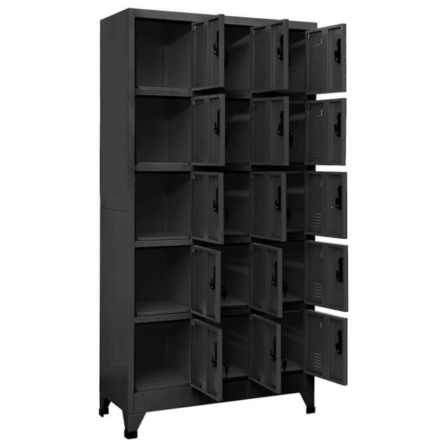 Berkfield Home Locker Cabinet Anthracite 90x40x180 cm Steel in Black - Size: 90 x 40 x 180 cm - image 1