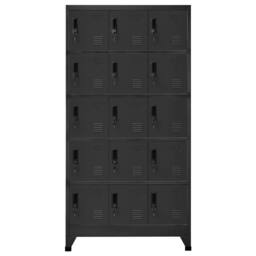 Berkfield Home Locker Cabinet Anthracite 90x40x180 cm Steel in Black - Size: 90 x 40 x 180 cm - thumbnail 3