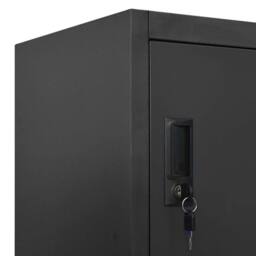 Berkfield Home Locker Cabinet Anthracite 90x40x180 cm Steel in Black - Size: 90 x 40 x 180 cm - thumbnail 7