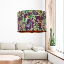 First Choice Lighting Safari - Velvet Safari Design 30cm Pendant or Table Lamp Shade in Green - thumbnail 8
