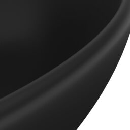 Berkfield Home Luxury Basin Oval-shaped Matt Black 40x33 cm Ceramic - thumbnail 5