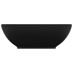 Berkfield Home Luxury Basin Oval-shaped Matt Black 40x33 cm Ceramic - thumbnail 3