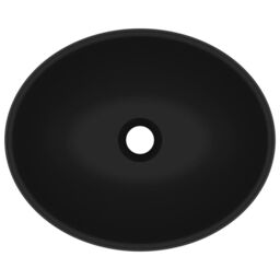 Berkfield Home Luxury Basin Oval-shaped Matt Black 40x33 cm Ceramic - thumbnail 4
