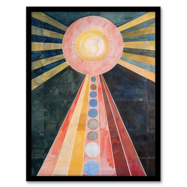 "Artery8 Hilma Af Klint Inspired Abstract Pink Geometric Framed Wall Art - Size: W12"" x H16""" - image 1