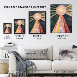 "Artery8 Hilma Af Klint Inspired Abstract Pink Geometric Framed Wall Art - Size: W12"" x H16""" - thumbnail 3