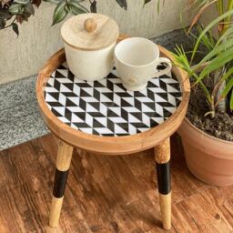 Hartsmede Handmade Side Table Solid Mango Wood Detachable Legs Monochrome PL in True Black - thumbnail 6