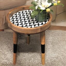 Hartsmede Handmade Side Table Solid Mango Wood Detachable Legs Monochrome PL in True Black - thumbnail 5
