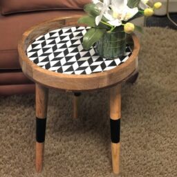 Hartsmede Handmade Side Table Solid Mango Wood Detachable Legs Monochrome PL in True Black - thumbnail 3
