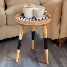 Hartsmede Handmade Side Table Solid Mango Wood Detachable Legs Monochrome PL in True Black - thumbnail 2