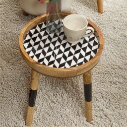 Hartsmede Handmade Side Table Solid Mango Wood Detachable Legs Monochrome PL in True Black