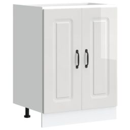 Berkfield Home Sink Base Cabinet Kalmar High Gloss White 60x46x81.5 cm Engineered Wood - thumbnail 2