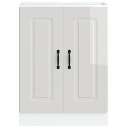 Berkfield Home Sink Base Cabinet Kalmar High Gloss White 60x46x81.5 cm Engineered Wood - thumbnail 4