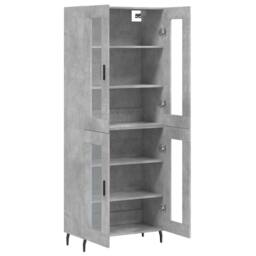 Berkfield Home Highboard Concrete Grey 69.5x34x180 cm Engineered Wood - thumbnail 4