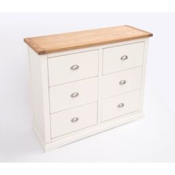 Cabinet Bits Cosenza 6 Drawer Chest of Drawers Chrome Cup Handle in Off-White - thumbnail 4